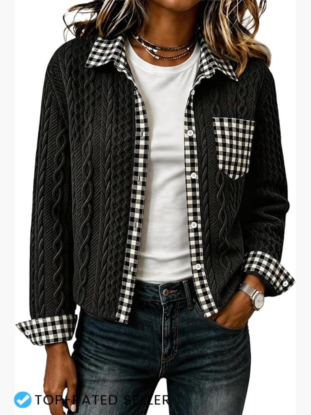 Cropped Denim Jacket Women's Collared Shacket Button Up Lightweight Casual